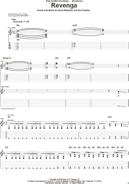 open zoom image for Revenga - Guitar TAB, New, Main