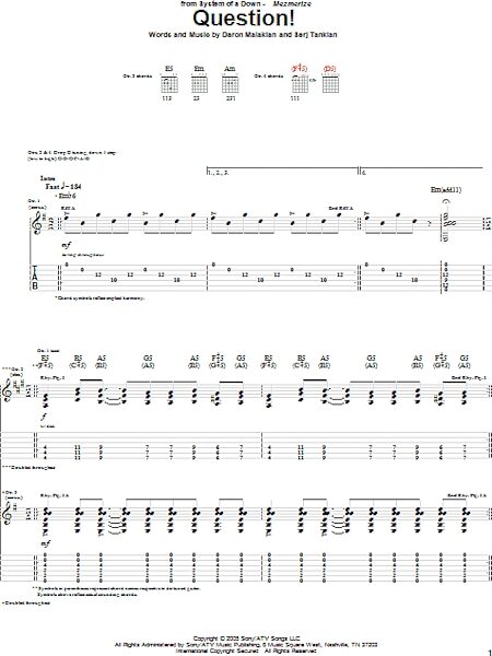open zoom image for Question! - Guitar TAB, New, Main
