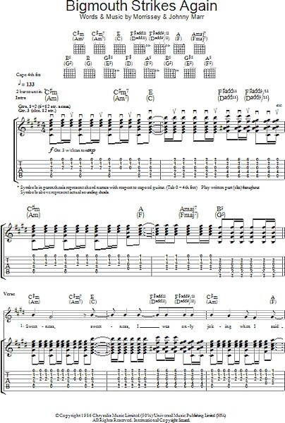 open zoom image for Bigmouth Strikes Again - Guitar TAB, New, Main