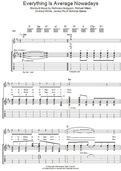 open zoom image for Everything Is Average Nowadays - Guitar TAB, New, Main