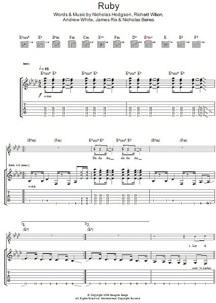 open zoom image for Ruby - Guitar TAB, New, Main