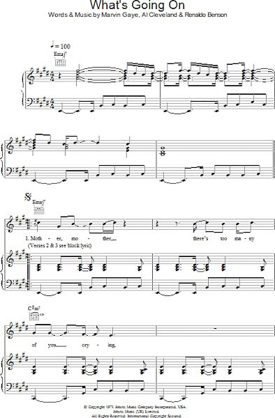 open zoom image for What's Going On - Piano/Vocal/Guitar, New, Main