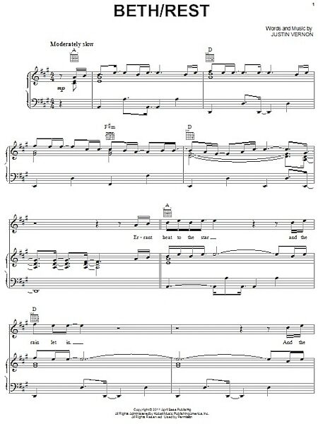 open zoom image for Beth / Rest - Piano/Vocal/Guitar, New, Main
