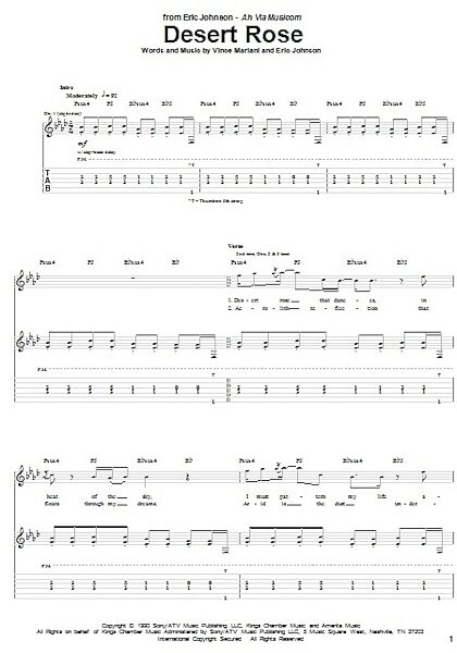 open zoom image for Desert Rose - Guitar TAB, New, Main