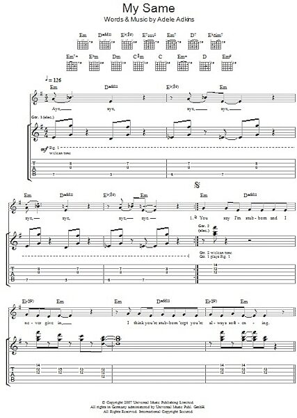 open zoom image for My Same - Guitar TAB, New, Main