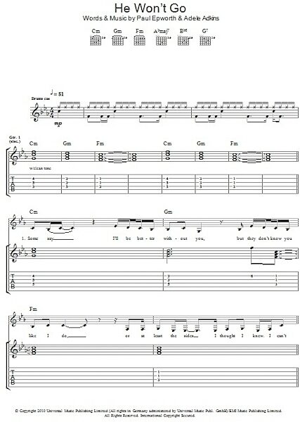 open zoom image for He Won't Go - Guitar TAB, New, Main