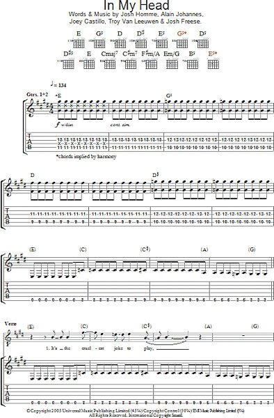 open zoom image for In My Head - Guitar TAB, New, Main