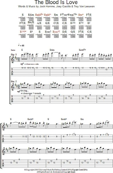 open zoom image for The Blood Is Love - Guitar TAB, New, Main