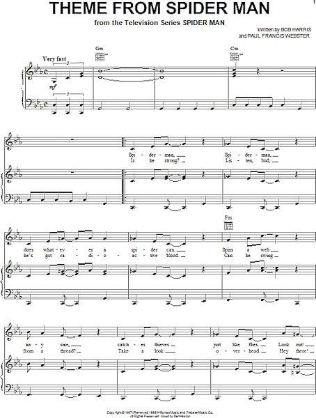 open zoom image for Theme From Spider-Man - Piano/Vocal/Guitar, New, Main