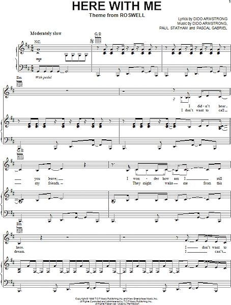 open zoom image for Here With Me - Piano/Vocal/Guitar, New, Main