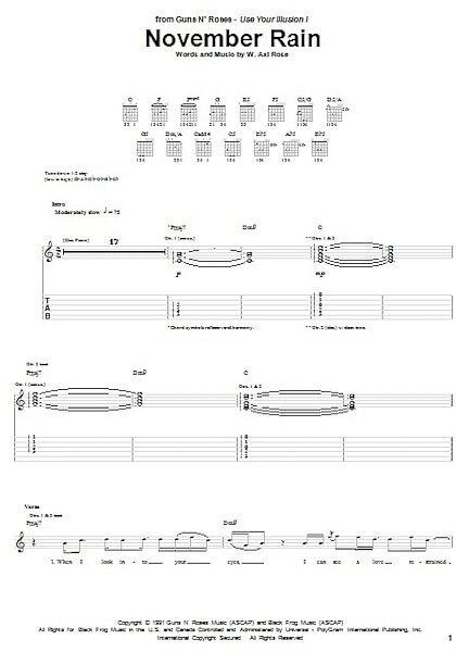 open zoom image for November Rain - Guitar TAB, New, Main