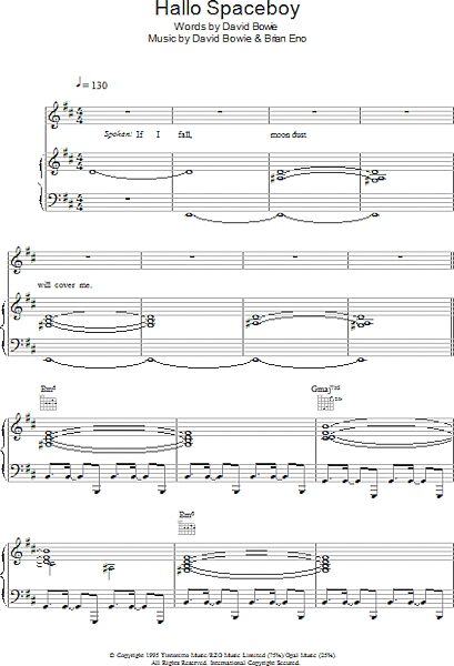 open zoom image for Hallo Spaceboy - Piano/Vocal/Guitar, New, Main