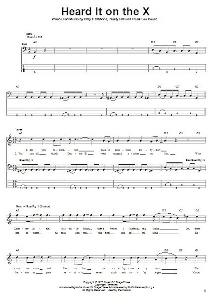 open zoom image for Heard It On The X - Bass Tab, New, Main