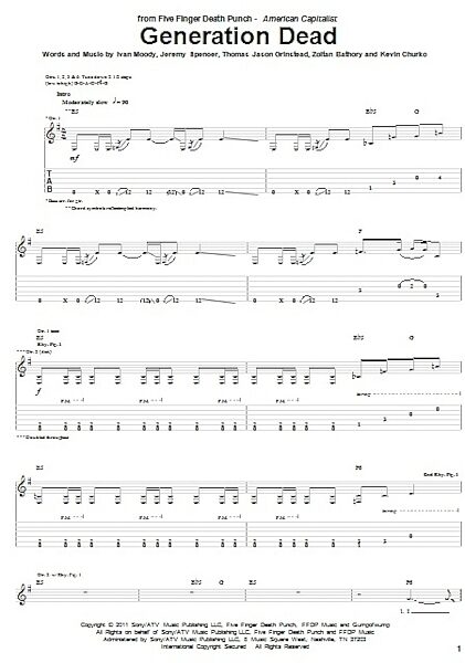 open zoom image for Generation Dead - Guitar TAB, New, Main