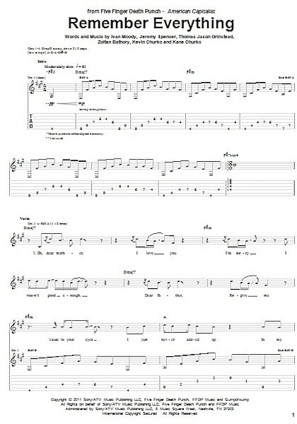 open zoom image for Remember Everything - Guitar TAB, New, Main