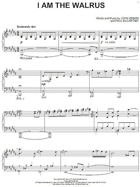 open zoom image for I Am The Walrus - Piano Solo, New, Main