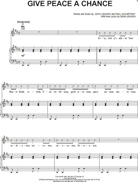 open zoom image for Give Peace A Chance - Piano/Vocal/Guitar, New, Main