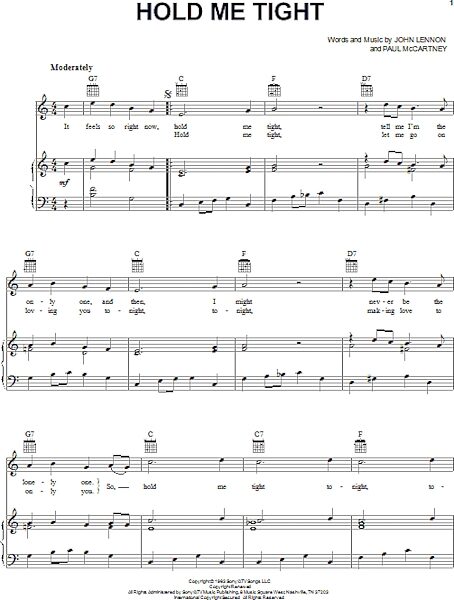 open zoom image for Hold Me Tight - Piano/Vocal/Guitar, New, Main