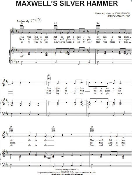 open zoom image for Maxwell's Silver Hammer - Piano/Vocal/Guitar, New, Main