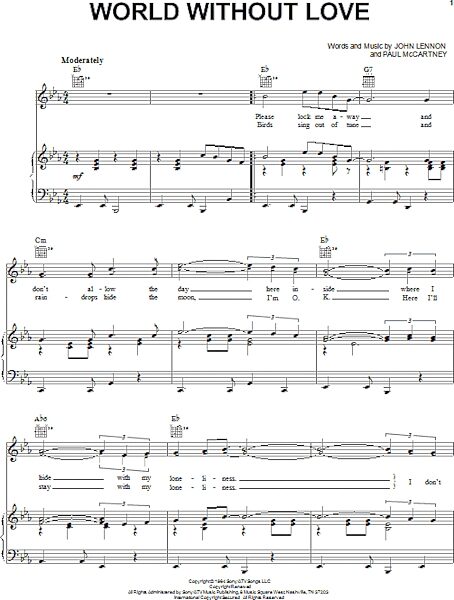 open zoom image for World Without Love - Piano/Vocal/Guitar, New, Main