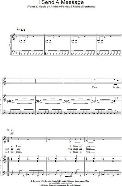 open zoom image for I Send A Message - Piano/Vocal/Guitar, New, Main