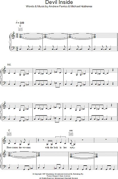 open zoom image for Devil Inside - Piano/Vocal/Guitar, New, Main