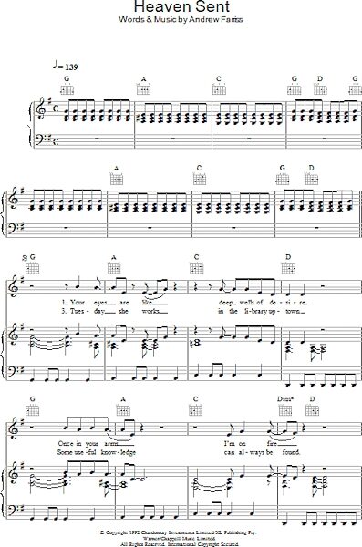 open zoom image for Heaven Sent - Piano/Vocal/Guitar, New, Main