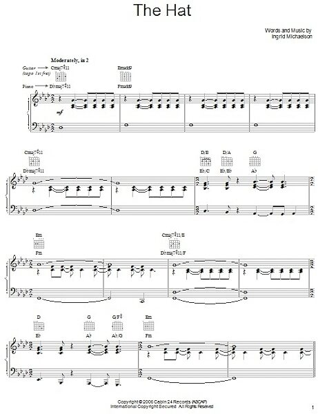 open zoom image for The Hat - Piano/Vocal/Guitar, New, Main