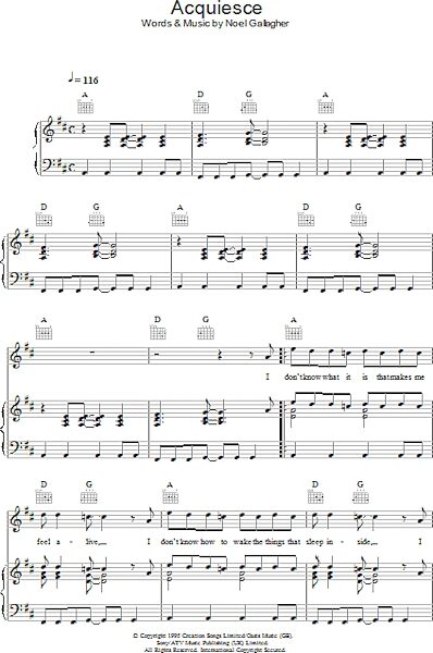 open zoom image for Acquiesce - Piano/Vocal/Guitar, New, Main