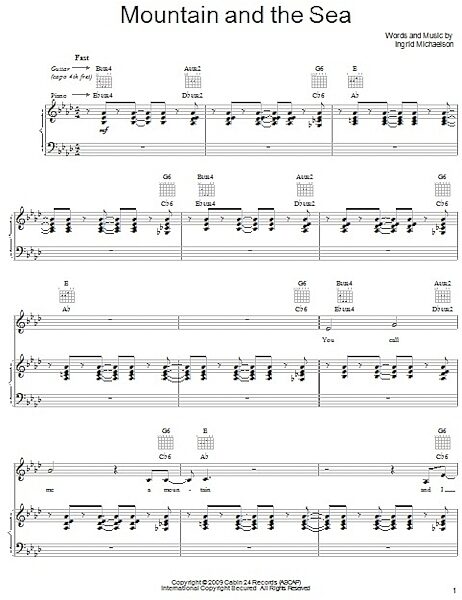 open zoom image for Mountain And The Sea - Piano/Vocal/Guitar, New, Main