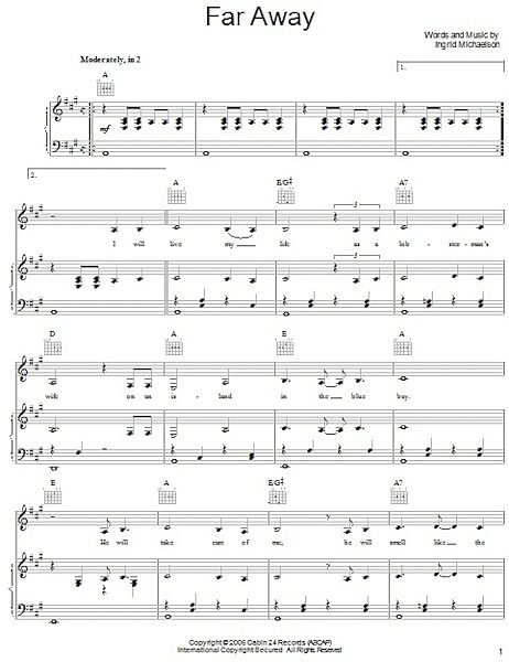 open zoom image for Far Away - Piano/Vocal/Guitar, New, Main