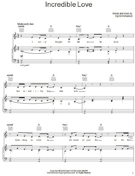 open zoom image for Incredible Love - Piano/Vocal/Guitar, New, Main
