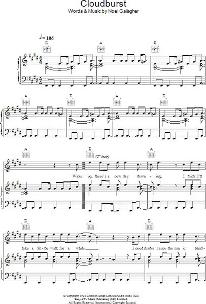open zoom image for Cloudburst - Piano/Vocal/Guitar, New, Main