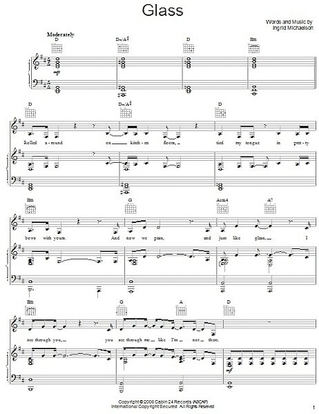 open zoom image for Glass - Piano/Vocal/Guitar, New, Main