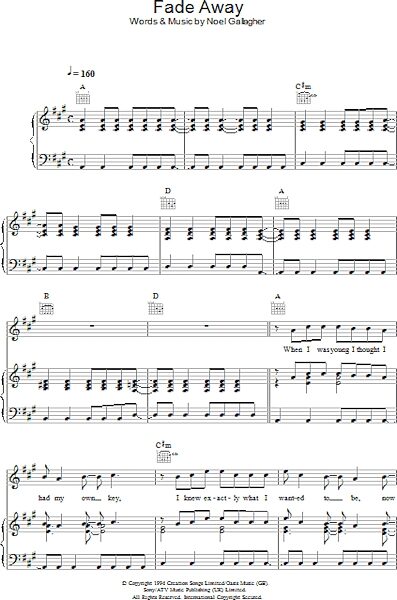 open zoom image for Fade Away - Piano/Vocal/Guitar, New, Main