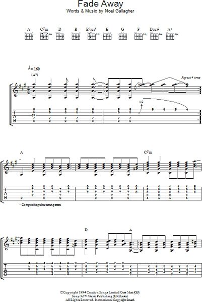 open zoom image for Fade Away - Guitar TAB, New, Main