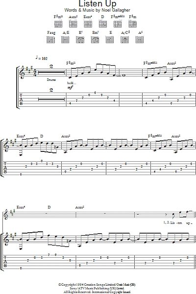 open zoom image for Listen Up - Guitar TAB, New, Main