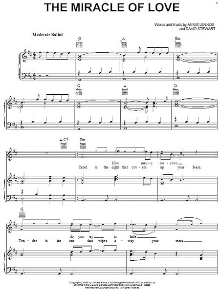 open zoom image for Miracle Of Love - Piano/Vocal/Guitar, New, Main