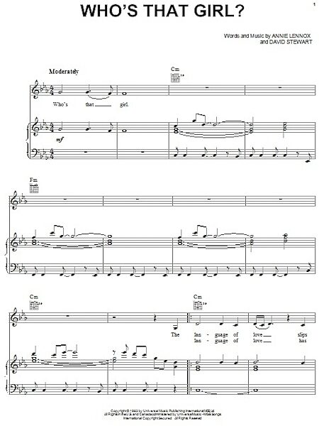 open zoom image for Who's That Girl? - Piano/Vocal/Guitar, New, Main