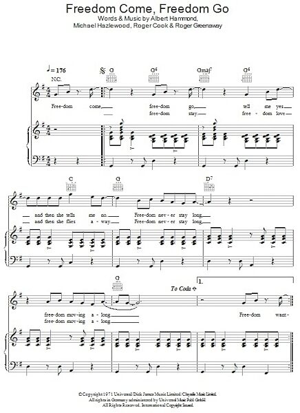 open zoom image for Freedom Come, Freedom Go - Piano/Vocal/Guitar, New, Main