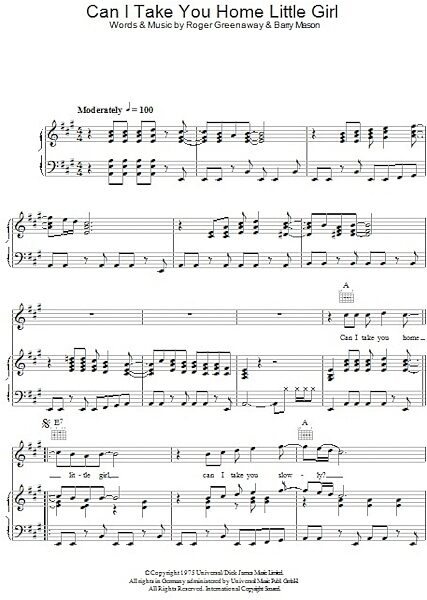 open zoom image for Can I Take You Home Little Girl - Piano/Vocal/Guitar, New, Main