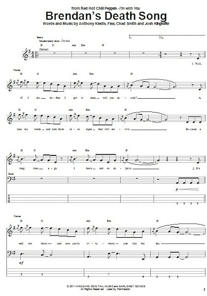 open zoom image for Brendan's Death Song - Bass Tab, New, Main