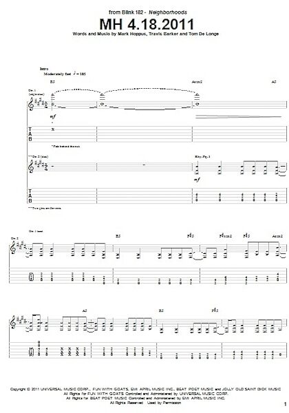 open zoom image for MH 4.18.2011 - Guitar TAB, New, Main