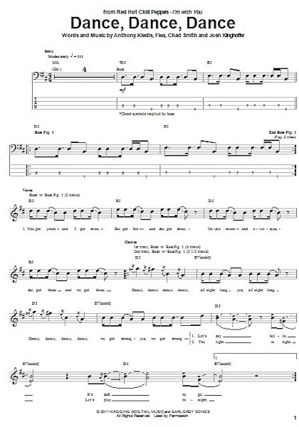 open zoom image for Dance, Dance, Dance - Bass Tab, New, Main