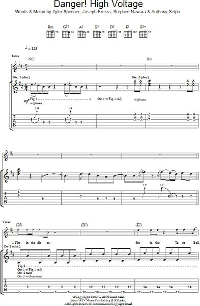 open zoom image for Danger! High Voltage - Guitar TAB, New, Main