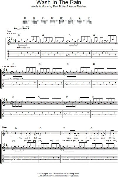 open zoom image for Wash In The Rain - Guitar TAB, New, Main