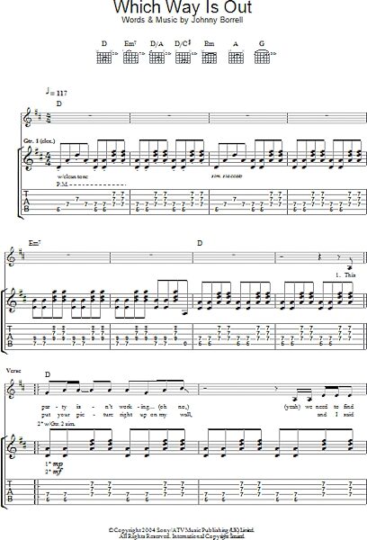 open zoom image for Which Way Is Out - Guitar TAB, New, Main