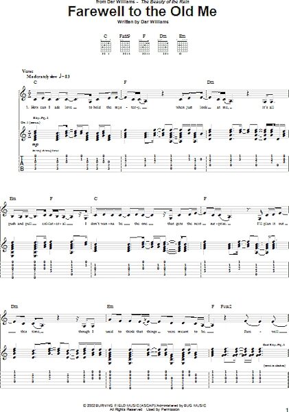 open zoom image for Farewell To The Old Me - Guitar TAB, New, Main