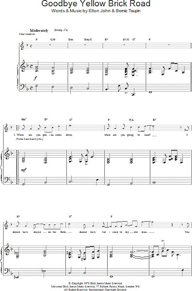 open zoom image for Goodbye Yellow Brick Road - Piano/Vocal/Guitar, New, Main