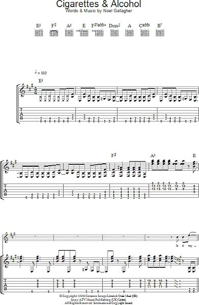 open zoom image for Cigarettes & Alcohol - Guitar TAB, New, Main